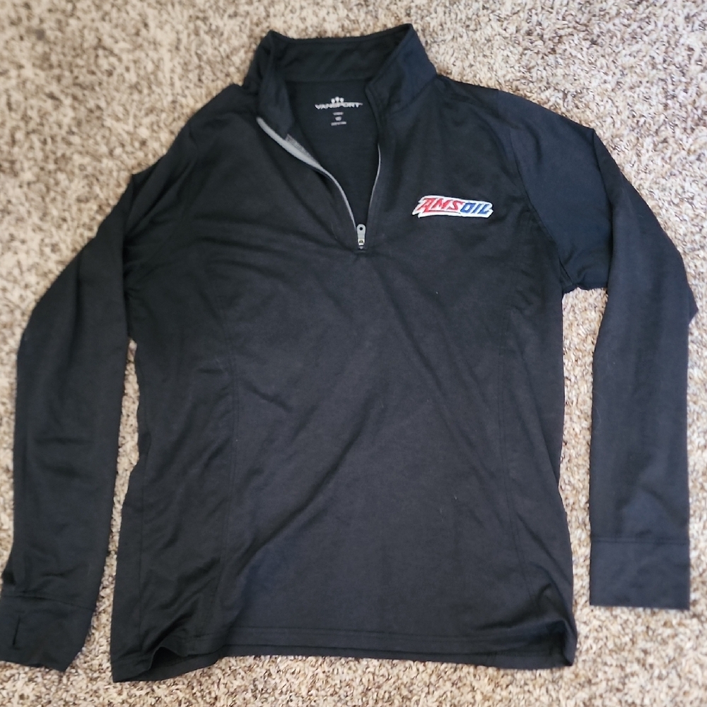 Black Quarter-Zip Pullover with Logo